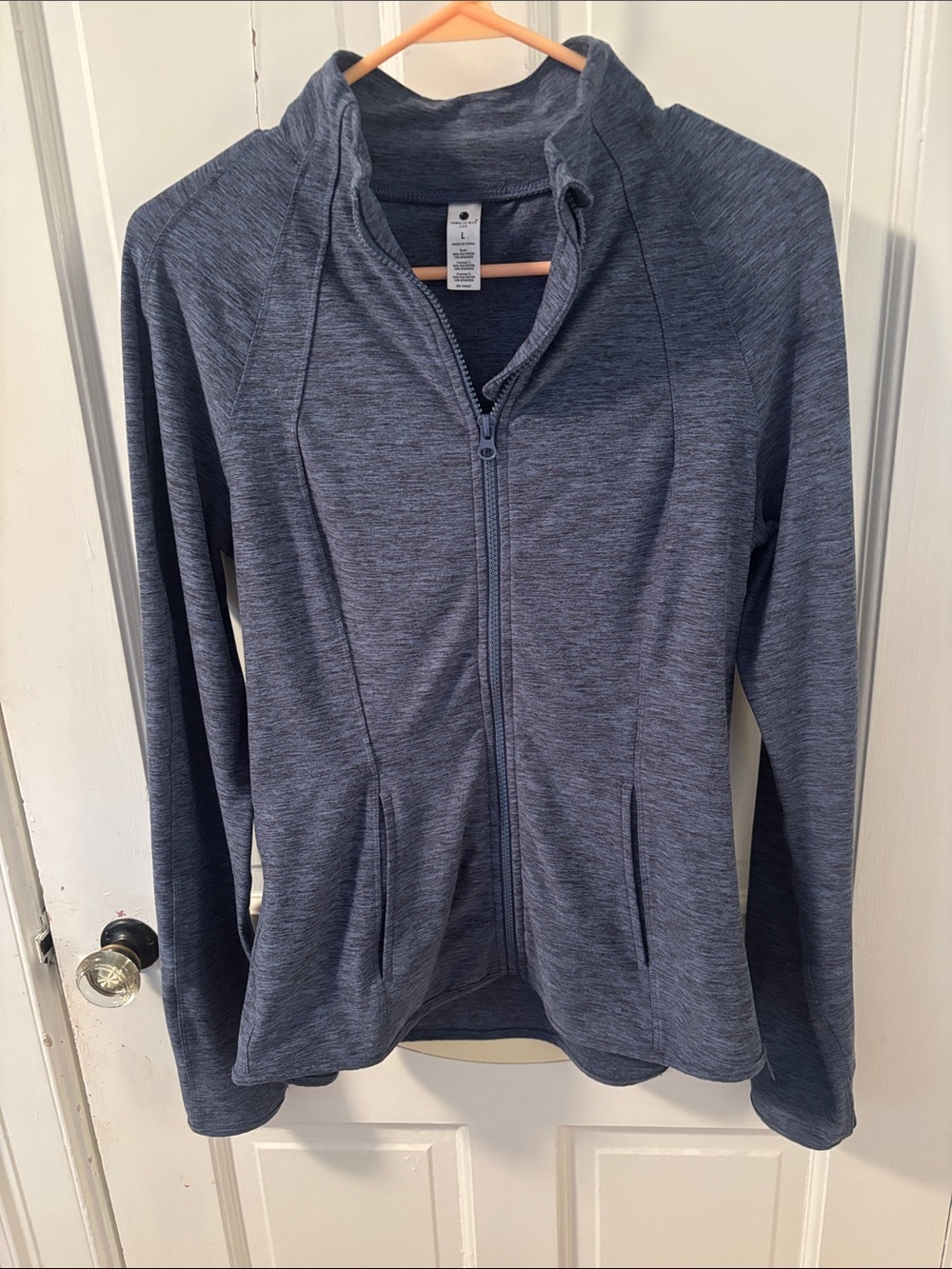 Yogalicious Heather Navy Full Zip Bomber Jacket
